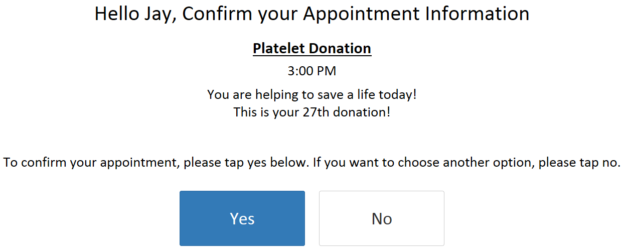 Donor Self Check-In